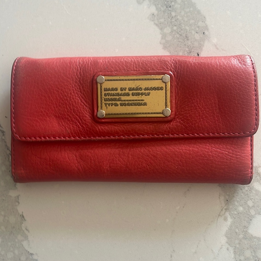 Marc Jacobs Leather Wallet (Red/Orange)